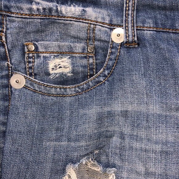 ZCavaricci Jeans Women 14 Blue Distressed Rhinestone Embroidered Relaxed 90s 80s - Picture 8 of 12